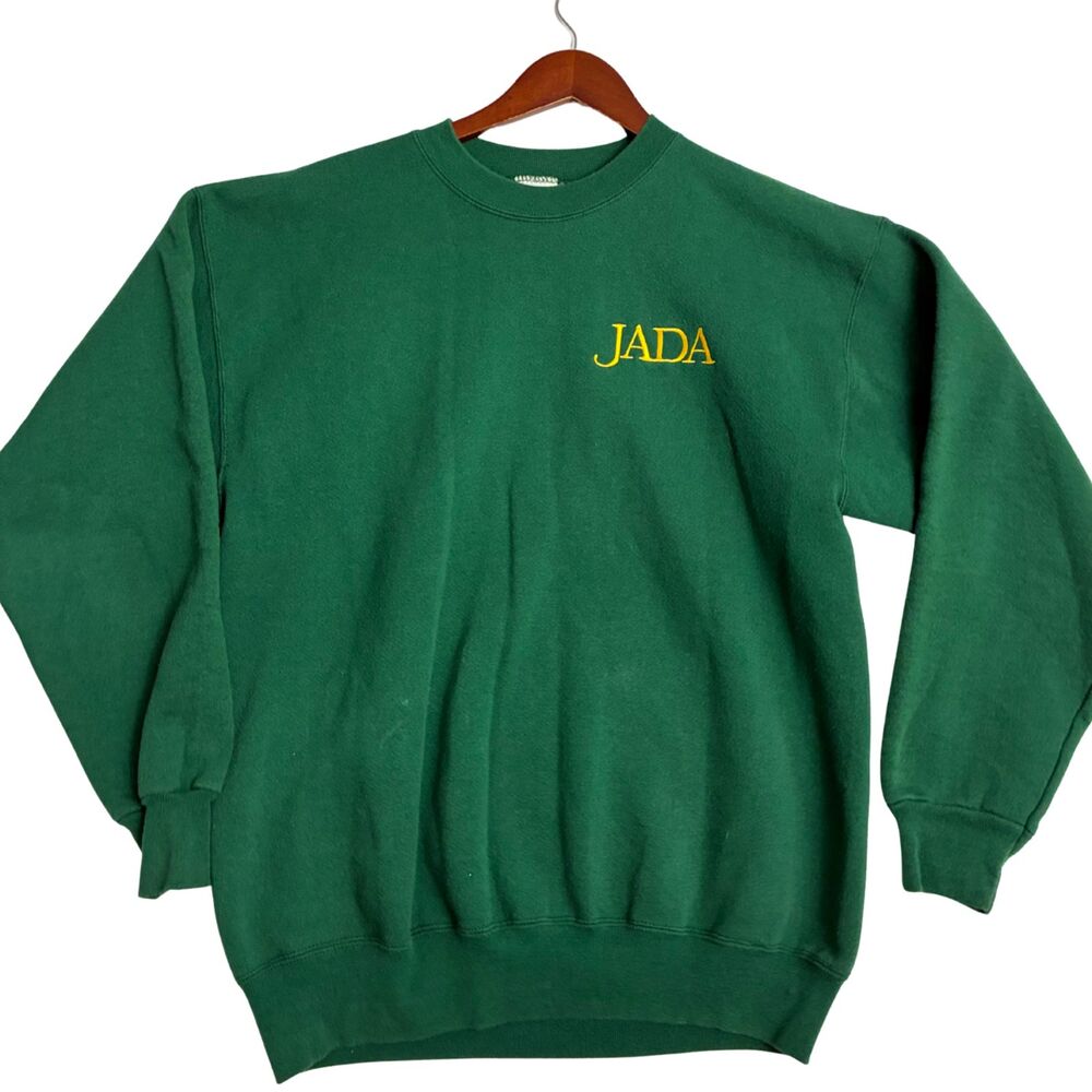 Vintage Hanes JADA Sailboat Crewneck Sweatshirt Green Heavyweight Graphic USA